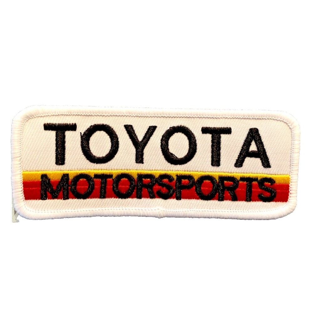 Toyota Motorsports Racing White Car Vintage Style Retro 4in Patch Iron / Sew-On